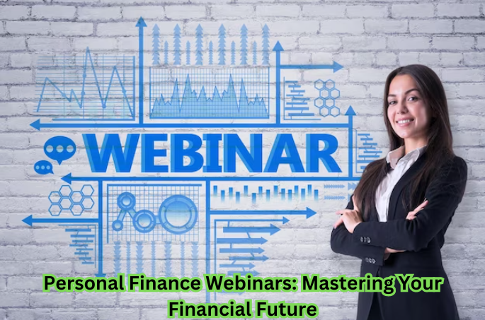 "Illustration of a person attending a personal finance webinar online."