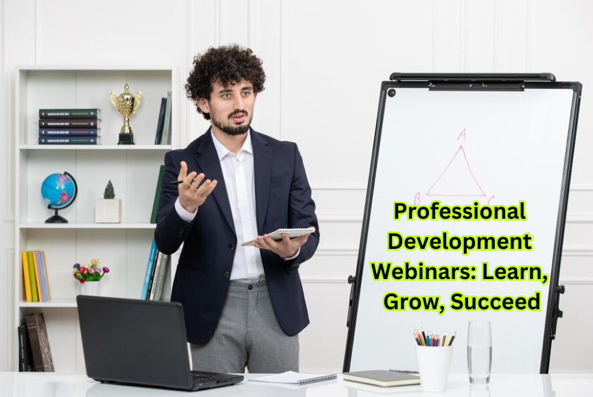 "Illustration showcasing a diverse group engaged in Professional Development Webinars, symbolizing continuous learning, growth, and success in the professional realm."