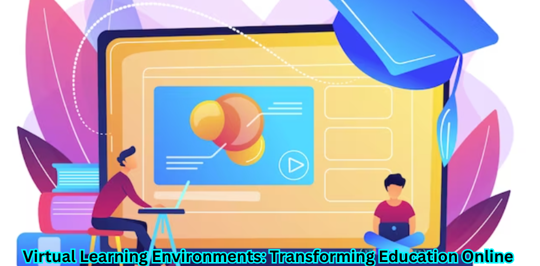 "Illustration: A virtual classroom with students engaged in online learning, symbolizing the transformation brought by Virtual Learning Environments."